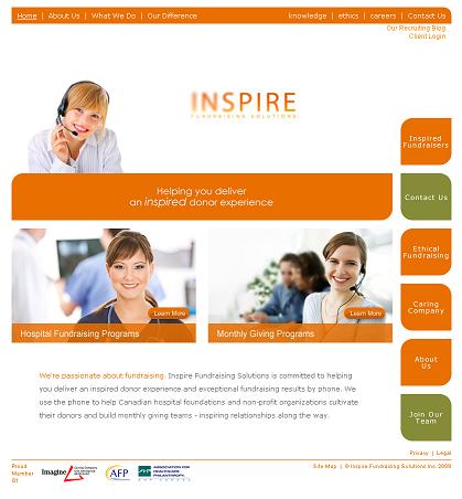 Inspire Fundraising website